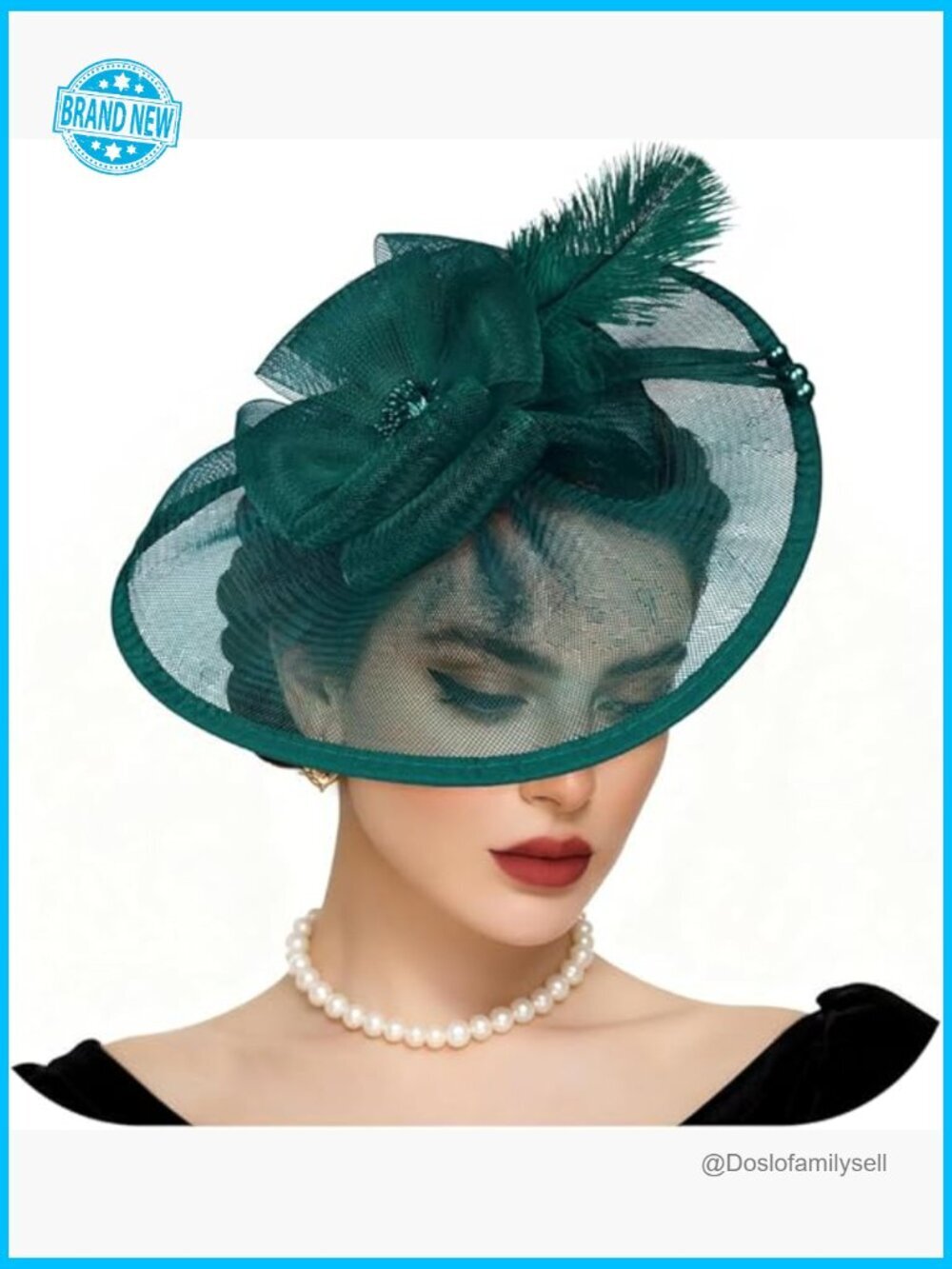 Fascinator Hat Feather Mesh Headband Tea Party Wedding Church Cocktail Hair Clip